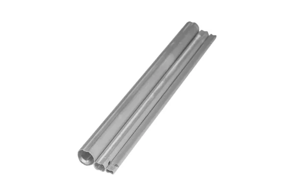 Pequeños Tubos Aluminio Con Hueco Para Mecanismos Telescópicos Aislados Blanco —  Fotos de Stock