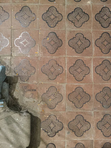 Old Abandoned Floor Decorative Tiles 19Th Century Kyiv Ukraine December — Stockfoto