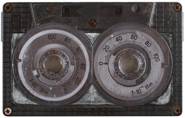 白色隔离的旧测试工厂盒式磁带 — 图库照片