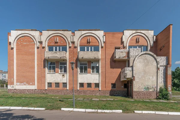 Facade Gammel Sovjetisk Restaurant Stil Med Sovjetisk Modernisme Pereyaslav Ukraine - Stock-foto