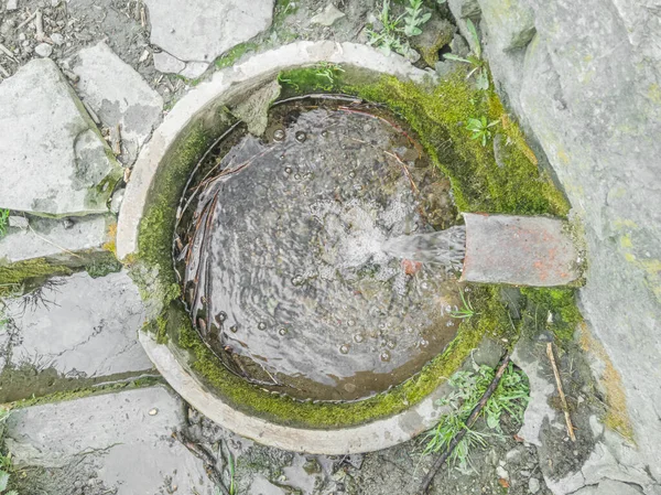 Brunnen Mit Grundwasserquelle Draufsicht — Stockfoto