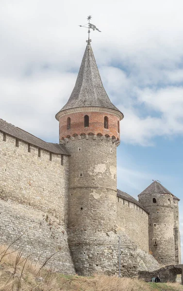 Torre Parede Castelo Fortress Tower Old Castle Kamianets Podilskyi Ucrânia — Fotografia de Stock