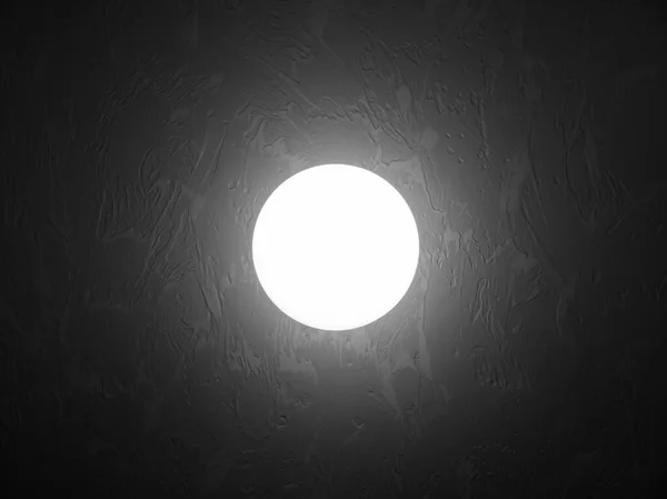 Abstract Glowing Sphere Wall Dark Room — 스톡 사진