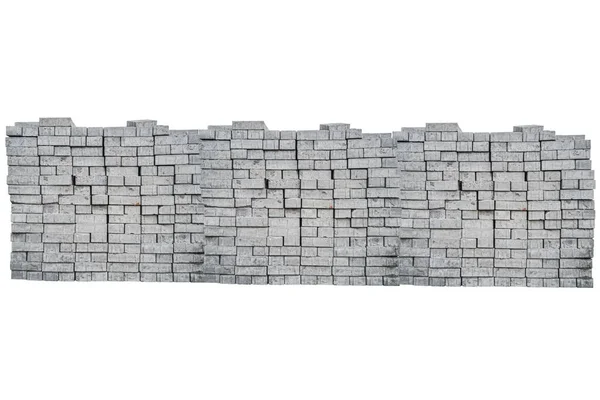 Brick Barricade Wall Isolated White — Photo