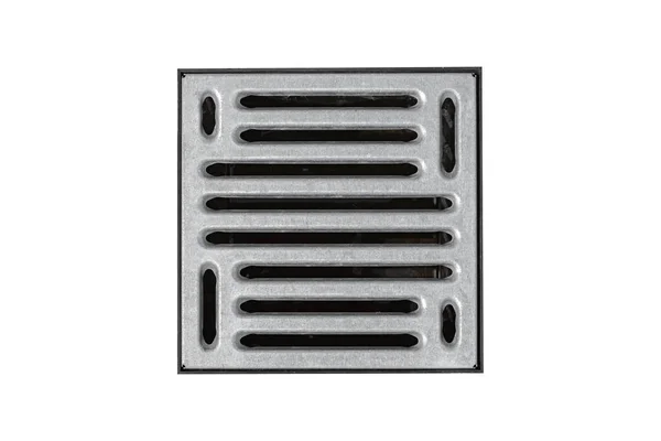 Iron Drainage Grate Cover Isolated White — Stock Fotó
