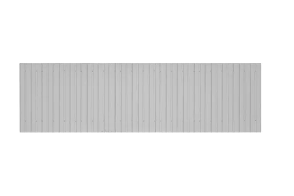 Gray Metal Sheet Covering Fence Isolated White — Stockfoto