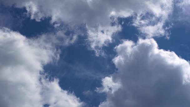 Timelapse Clouds Deep Blue Sky Background — Video