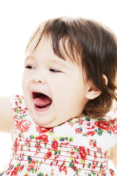 Infant girl laughing — Stockfoto