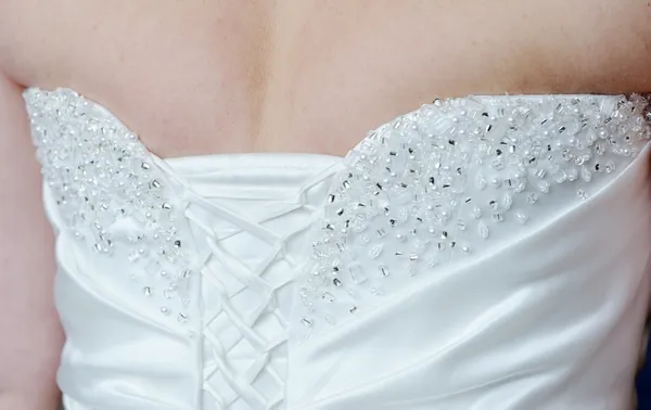 Brides dress detail closeup — Stock Photo, Image