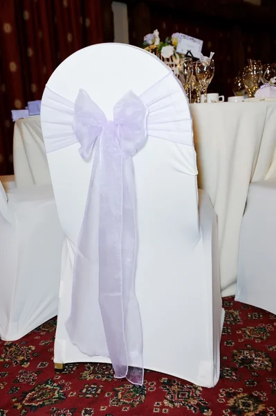 Обкладинка стільця на весіллі — стокове фото