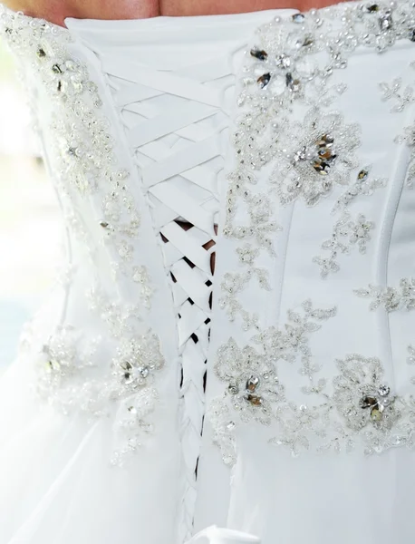Nevěsty šaty zpět detail — Stock fotografie