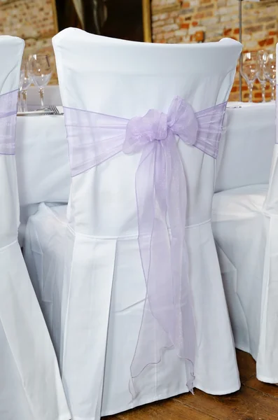 Крышка кресла на свадьбе — стоковое фото