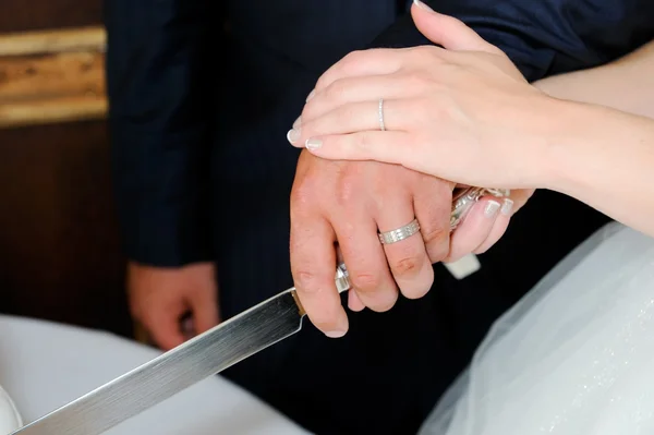 Wedding cake snijden — Stockfoto