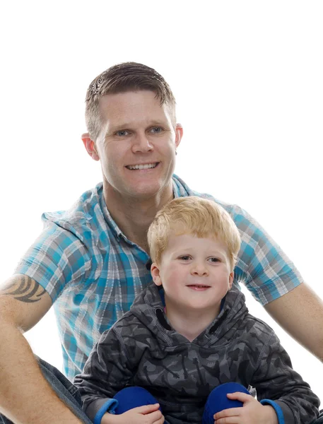 Smiling father and son — Stock Photo, Image