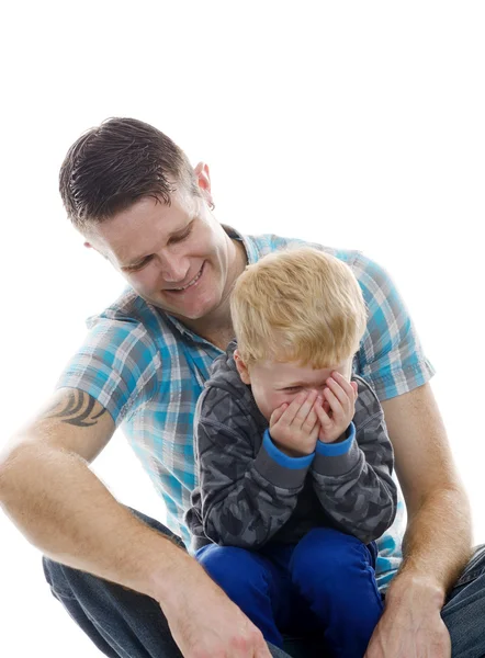 Father and shy son — Stock Photo, Image