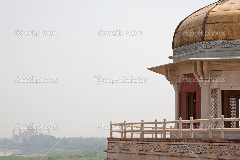 Taj Mahal seen from Agra Fort
