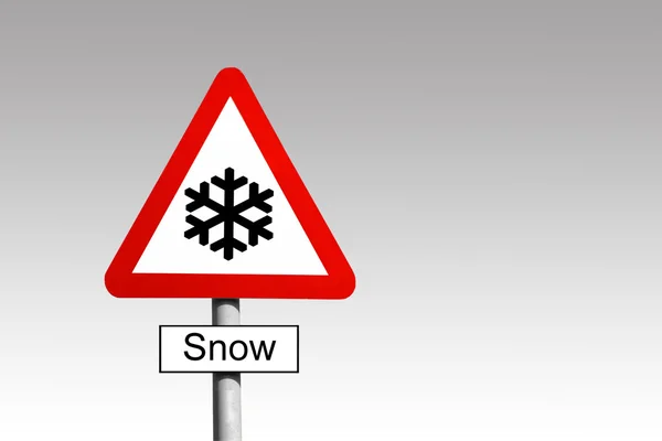 Snow Warning Sign — Stock Photo, Image