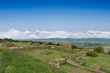 Monte Alban 'daki yapı, arkeolojik alan, Oaxaca, Meksika