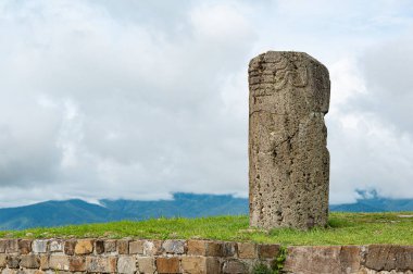 Monte Alban 'daki yapı, arkeolojik alan, Oaxaca, Meksika