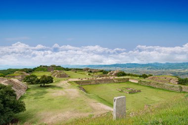 Monte Alban 'daki yapı, arkeolojik alan, Oaxaca, Meksika