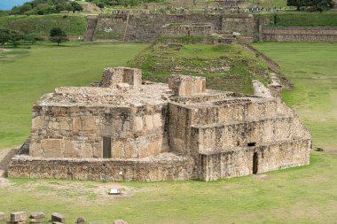 Monte Alban 'daki yapı, arkeolojik alan, Oaxaca, Meksika