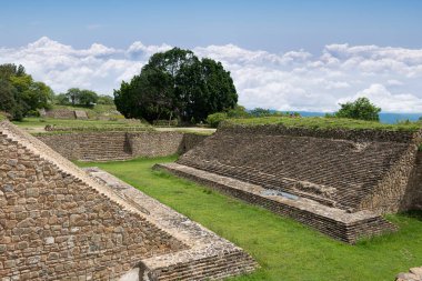 Monte Alban 'daki yapı, arkeolojik alan, Oaxaca, Meksika