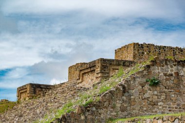 Monte Alban 'daki yapı, arkeolojik alan, Oaxaca, Meksika