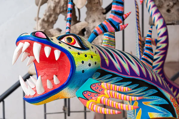 Detail Dragon Alebrije Oaxaca Mexico Стокове Фото