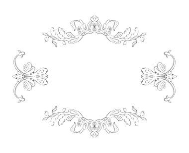 Grafik süsleme, çerçeve, kartpostal dekorasyonu, çizim, Raster çizimi, izole edilmiş