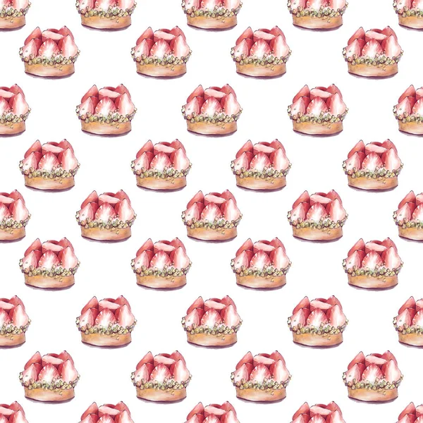 Ζαχαροπλαστική Γλυκά Εικονογράφηση Κέικ Στυλ Ακουαρέλα Ψηφιακή Απεικόνιση Raster Απομονωμένα — Φωτογραφία Αρχείου