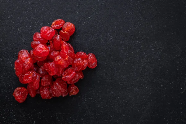 Handful Dried Cherries Baking Ingredient Red Berries Restaurant Theme Healthy — Stock Photo, Image