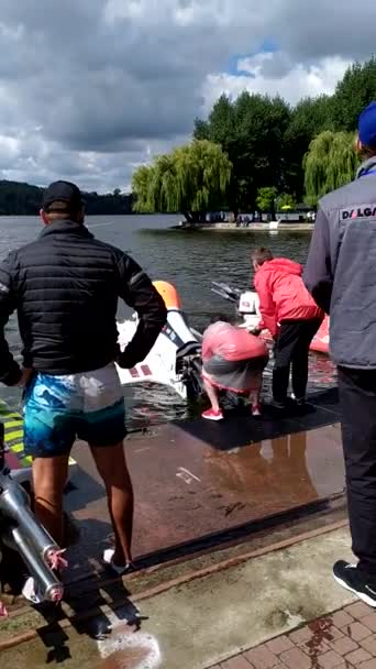 Water Motor Sports Motor Boat Racing Watercraft Race Water Starting — Stockvideo
