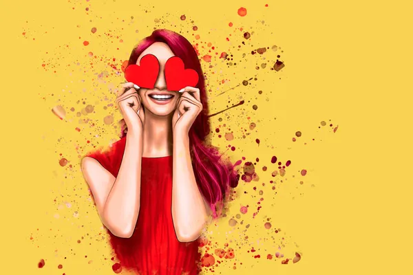 Illustrazione Amore Digitale Moda — Foto Stock