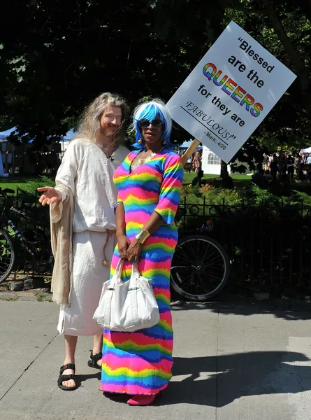 Man dressed as Jesus in Pride Parade — Stock Photo, Image