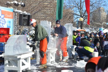 Ice Carving at Winterlude clipart
