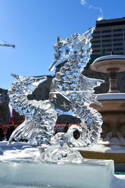 Ice sculpture at Winterlude clipart