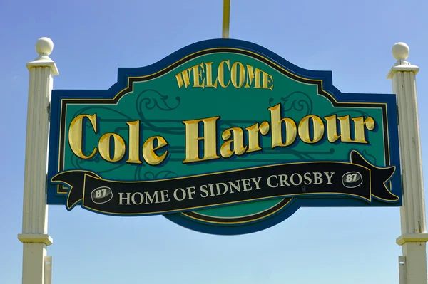Cole harbour tecken Visa stolthet av superstar — Stockfoto