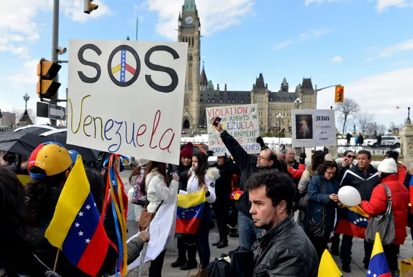 Rali SOS Venezuela em Ottawa Imagens De Bancos De Imagens