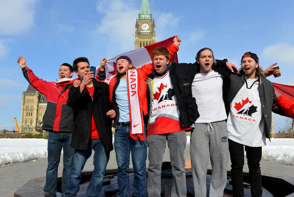 Canadians celebrate hockey gold