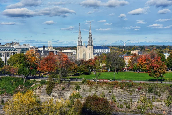 View Major Hill Park Parliament Hill Ottawa Autumn Leaves — Stock Photo, Image