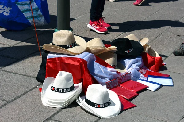 Ottawa Canada April 2022 Merchandise Cowboy Hats Canadian Flags Sale — Stock Photo, Image