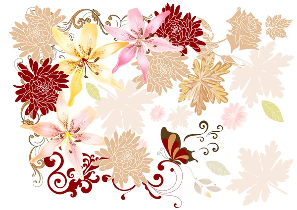 Fond floral pastel — Image vectorielle