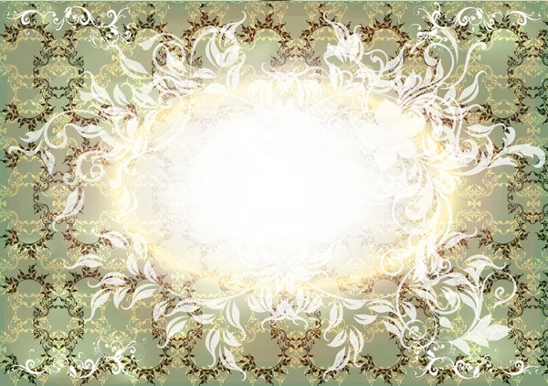 Carte d'invitation avec des éléments floraux dans un style vintage — Image vectorielle