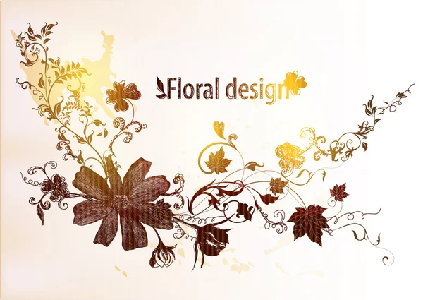 Handgezeichnetes florales Design — Stockvektor
