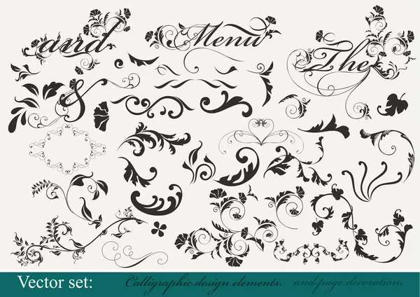 Collection of decorative design elements — Stock Vector