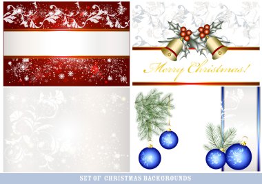set vektör Noel arka planlar