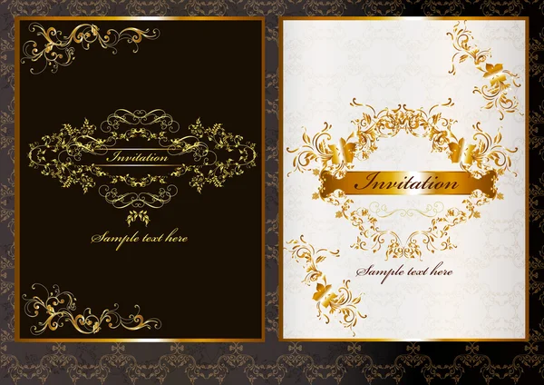 Luxury invitation card in dark and light color — Stock Vector