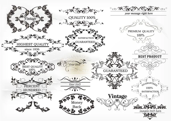 Collection of vintage labels — Stock Vector