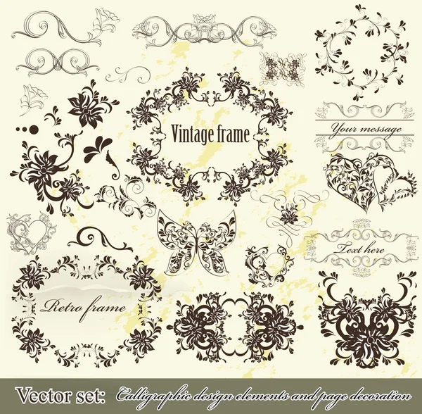 Calligrafisch design elementen en pagina decoratie — Stockvector