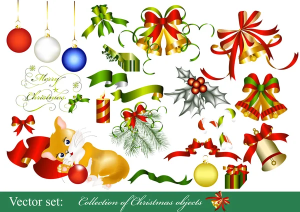 Collection of christmas design elements — Stock Vector